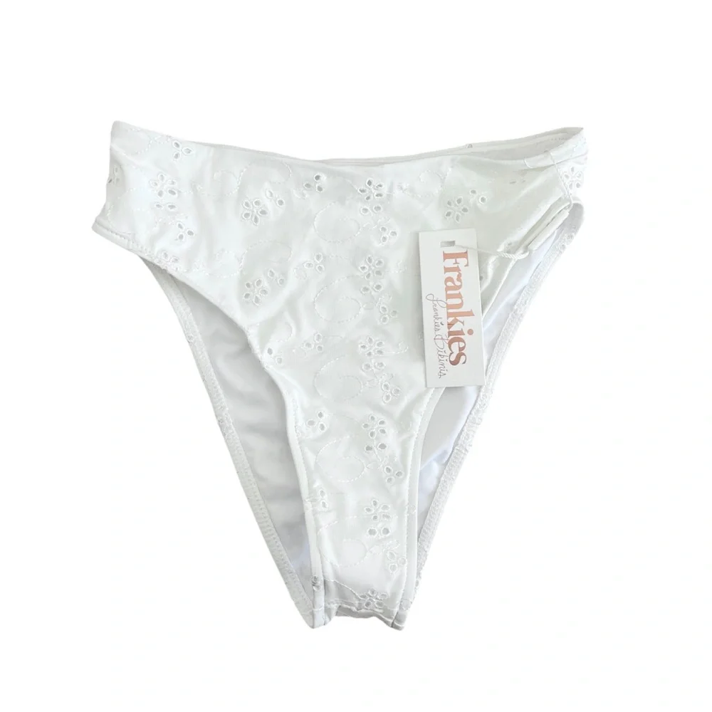 FRANKIE’S BIKINIS Jasper Eyelet White Swim Bottom - New With Tags, Extra…
